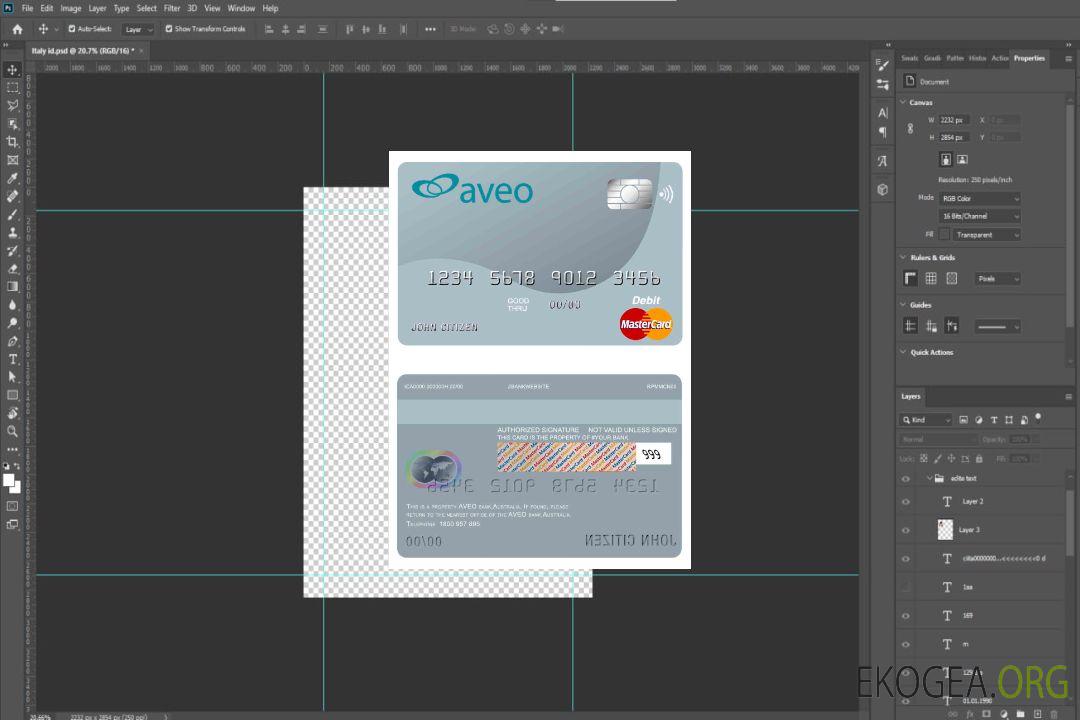 Carte Mastercard de la banque Aveo Australie template Carte Mastercard de la banque Aveo Australie template